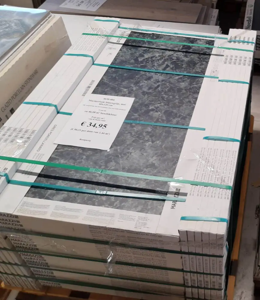 Restpartij Marazzi Allmarble Quarzo Blue Grey marmerlook tegels (mat) van 60x120 cm bij Tegelstudio Zeeland in Vlissingen