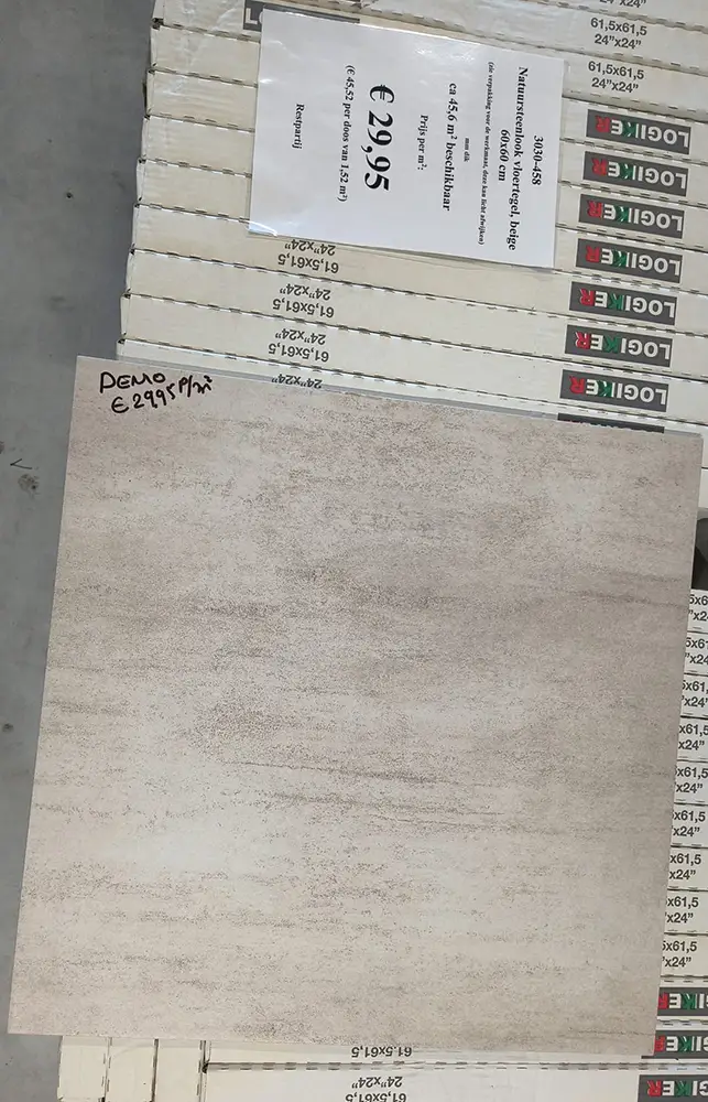 Restpartij Logiker Maxima Brown natuursteenlook tegels van 61,5x61,5 bij Tegelstudio Zeeland in Vlissingen